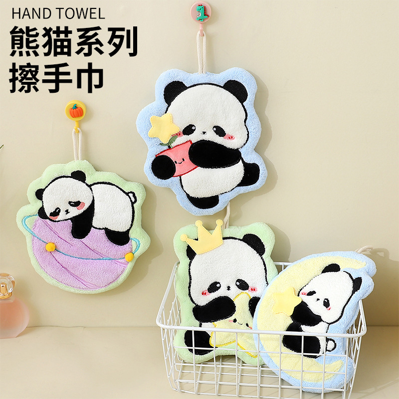 Cartoon Cute Panda Hand Towel Hanging Soft Absorbent Thickened Small Towel Coral Fleece Household Hand Towel Cartoon Cute Panda Hand Towel Hanging Soft Absorbent Thickened Small Towel Coral Fleece Household Hand Towel