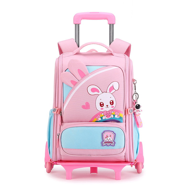 Fábrica al por mayor de los niños trolley schoolbag estudiante de la escuela primaria nueva mochila Grado tres a seis desmontable tira de la bolsa de doble uso