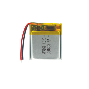 802025�ۺ����늳� 350mAh 3.7V�͸ߜ�80�ȿɳ����܇ӛ䛃x늳�