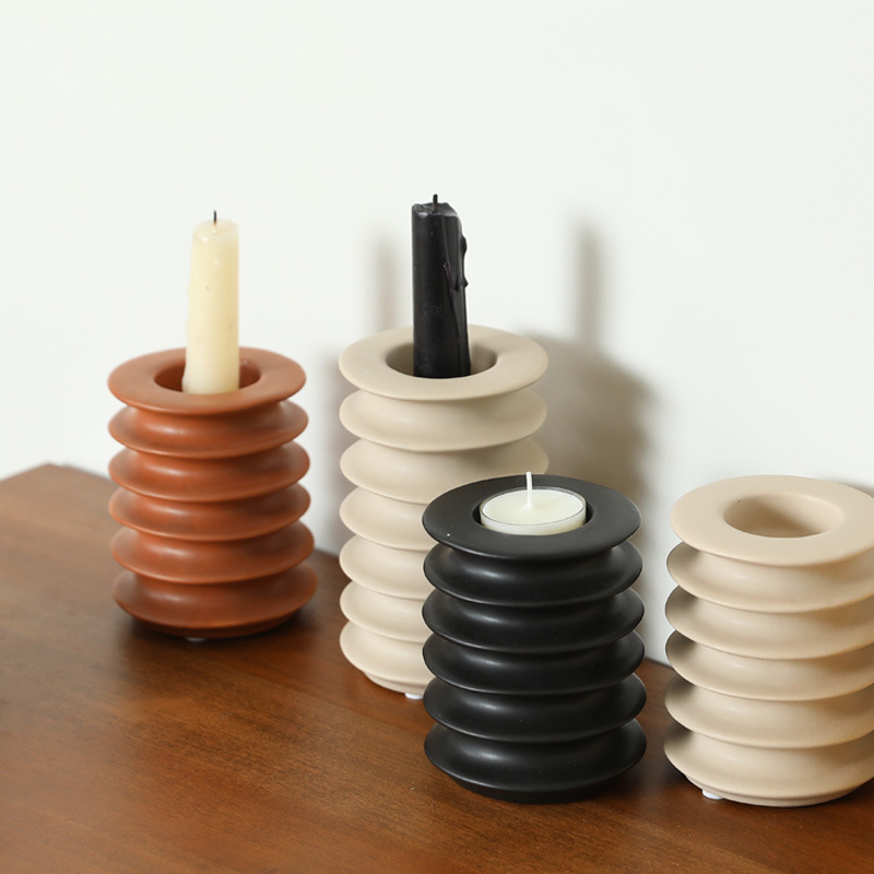 Wabilifeng candelabro de cerámica vela de aromaterapia candelabro asiento hogar escritorio sala de estar casa de familia decoración creativa decoración