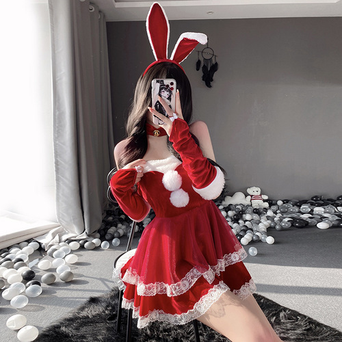 Cos Halloween Rabbit Costume Bunny Girl Clothes Maid Uniform Seductive New Year Christmas Dress Birthday 326