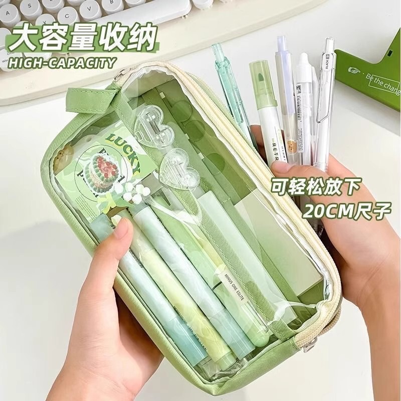 透明笔袋韩国ins高颜值文具盒高级感小学生铅笔盒女生超大文具袋|undefined