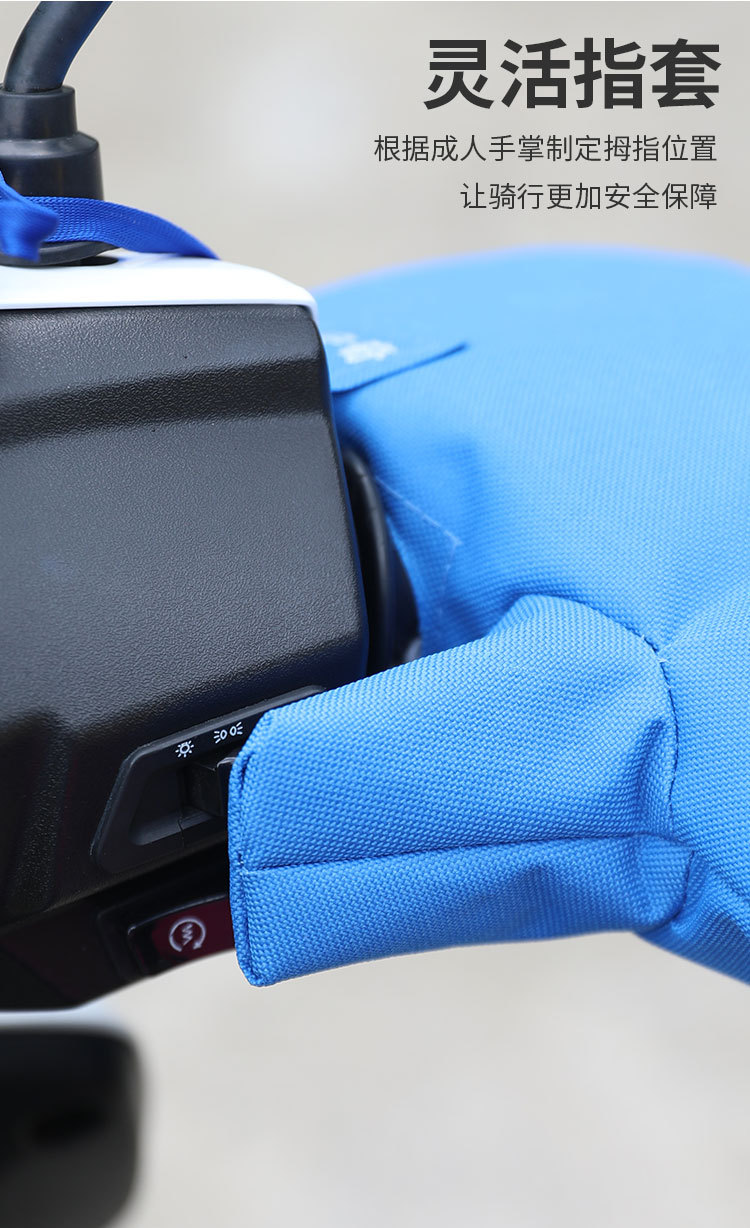 Electric Vehicle Gloves Autumn and Winter Warm Waterproof Thin Velvet Cycling Battery Vehicle Windproof Hand Guard Motorcycle Handlebar Cover