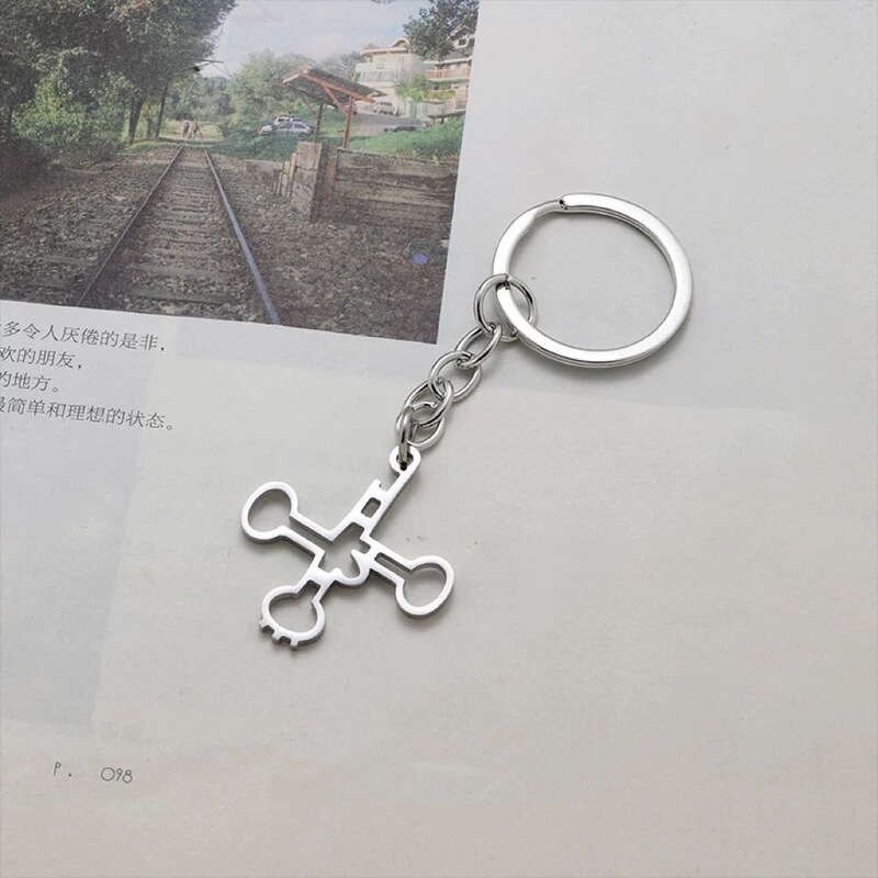 Transfer Trna Science Student Keychain Chemical Element Molecule Ins Pendant Titanium Steel Fashion Jewelry Back-To-School Gift
