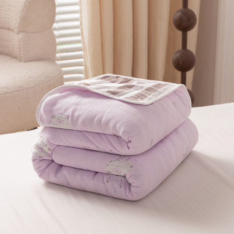 (purple lamb) / 90x 100cm "cotton 6 layer yarn" baby