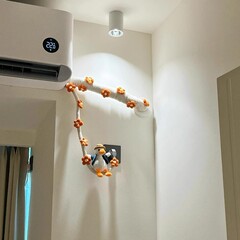 エアコンのパイプの装飾、見栄えの良い装飾品、麻縄の美化、かわいくて創造的な巻き付け、壁掛け寝室