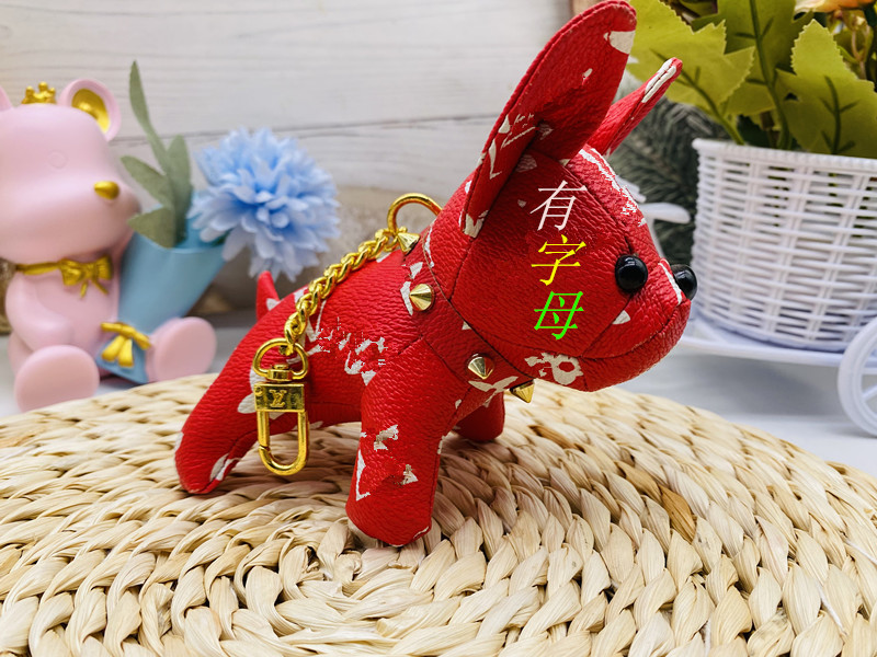 Bolsos de burro al por mayor cachorro red de cuero viejas flores dibujos animados pequeños par adornos de llaves de automóviles lindos