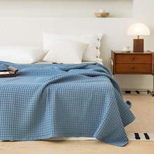 全棉纱布毛巾被纯棉蜂窝状华夫格单人双人儿童毛巾毯纱布被子盖毯