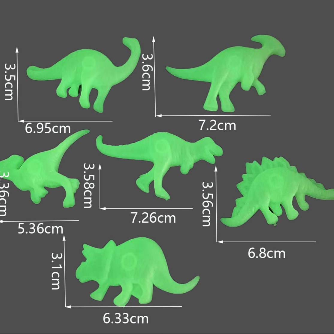 Pegatinas de pared de dinosaurios estéreo luminosas creativas, parches fluorescentes estéreo 3D, pegatinas para refrigerador de habitación de niños, decoración, suministro transfronterizo
