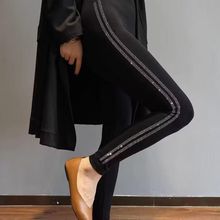 秋冬爆款双条钻莫代尔打底裤女外穿高弹显瘦九分裤加绒保暖紧身裤