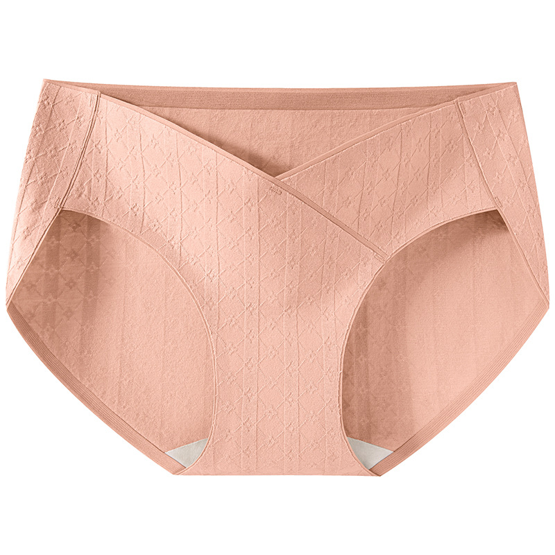 Nuevas mujeres embarazadas 7A entrepierna de algodón antibacteriano especial para el embarazo medio y tardío, cintura baja transpirable transpirable, ropa interior jacquard para mujer image 8