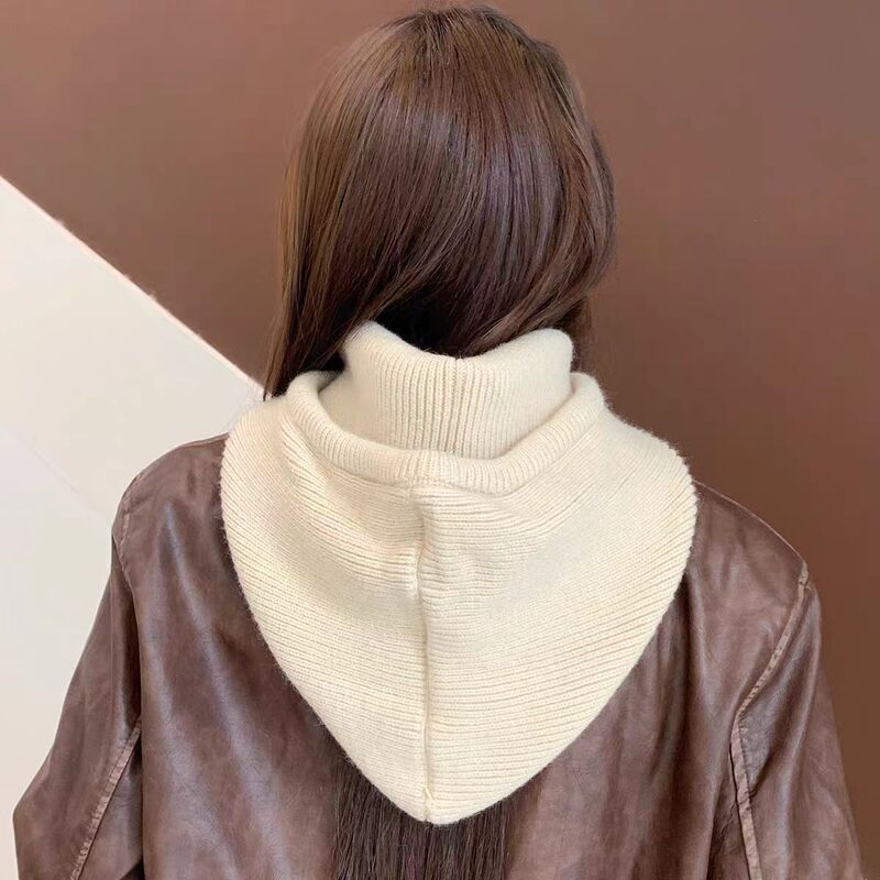 新しいトレンディなバラクラバ帽子女の子無地かわいいニット帽子スカーフワンピースプルオーバー暖かい帽子冬|undefined