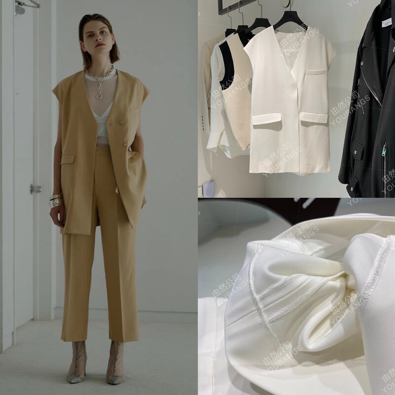 (Full Bonus) [Light Loss 70/110] Niche Dailyama a Slimming Look Elastic Waist Nine-Point Pants Suit Vest Suit