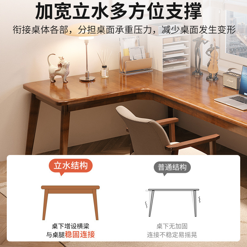 Escritorio Hogar Esquina de madera maciza Esquina Dormitorio en forma de L Estudio Oficina Apartamento pequeño Trabajo Computadora de escritorio Mesa grande