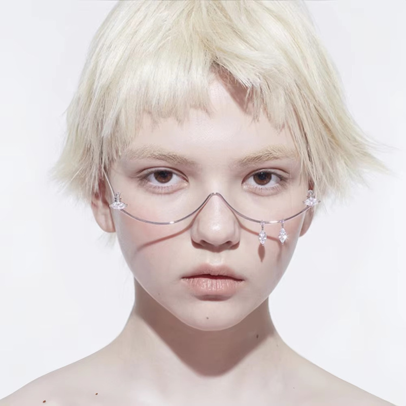 European and American rhinestone glasses frame decorations without lenses foldable frame glasses women's eye frames European and American rhinestone glasses frame decorations without lenses foldable frame glasses women's eye frames
