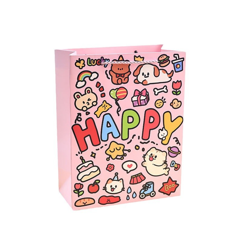 Jia Bulin Mo Ting dibujos animados bolsas de regalo serie de graffiti diario de cartas embalaje de regalo bolsa de mano