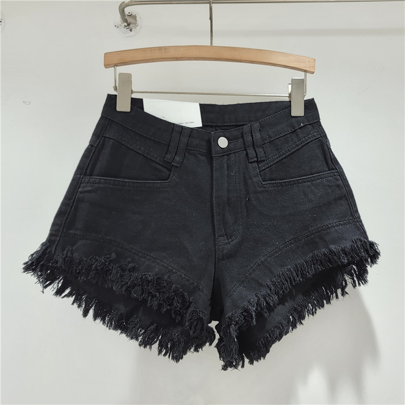 Pantalones Cortos Jeans de Mujer con Deshilachado de Poliéster