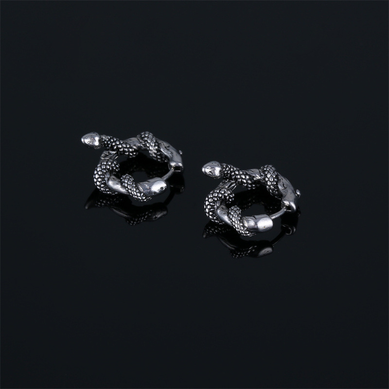 1 Piece Simple Style Geometric Plating Stainless Steel Hoop Earrings display picture 3