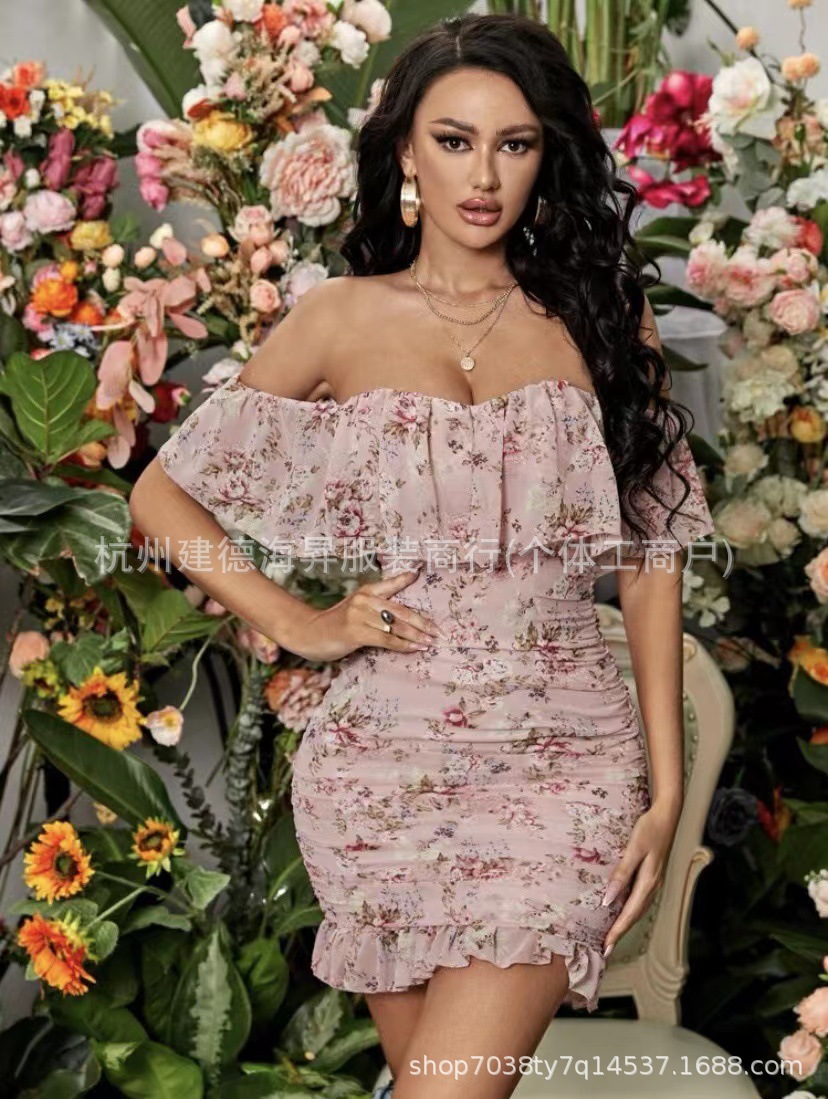 Nuevo vestido de shein mujer de verano temperamento vestido de moda sexy chica delgada vestido suministro transfronterizo