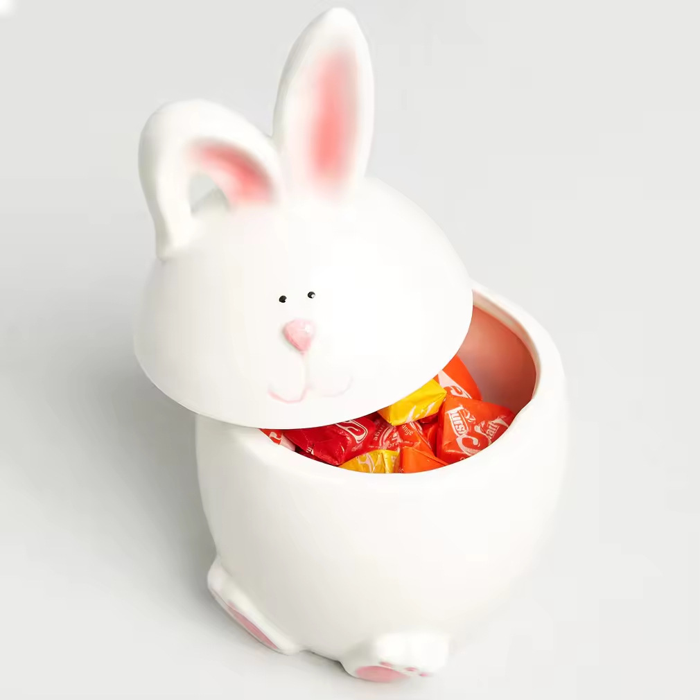 Temas de Pascua encantadores conejos de cerámica decoración hermosa adornos regalos de tazas de cerámica para el hogar