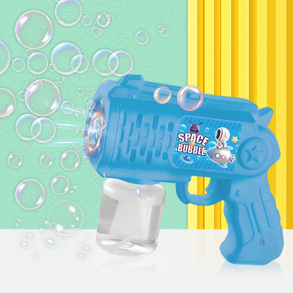 Máquina de burbujas de celebridades de Internet, máquina de burbujas automática de mano para niños, pistola de burbujas eléctrica de 32 agujeros, puesto de parque, juguetes al por mayor