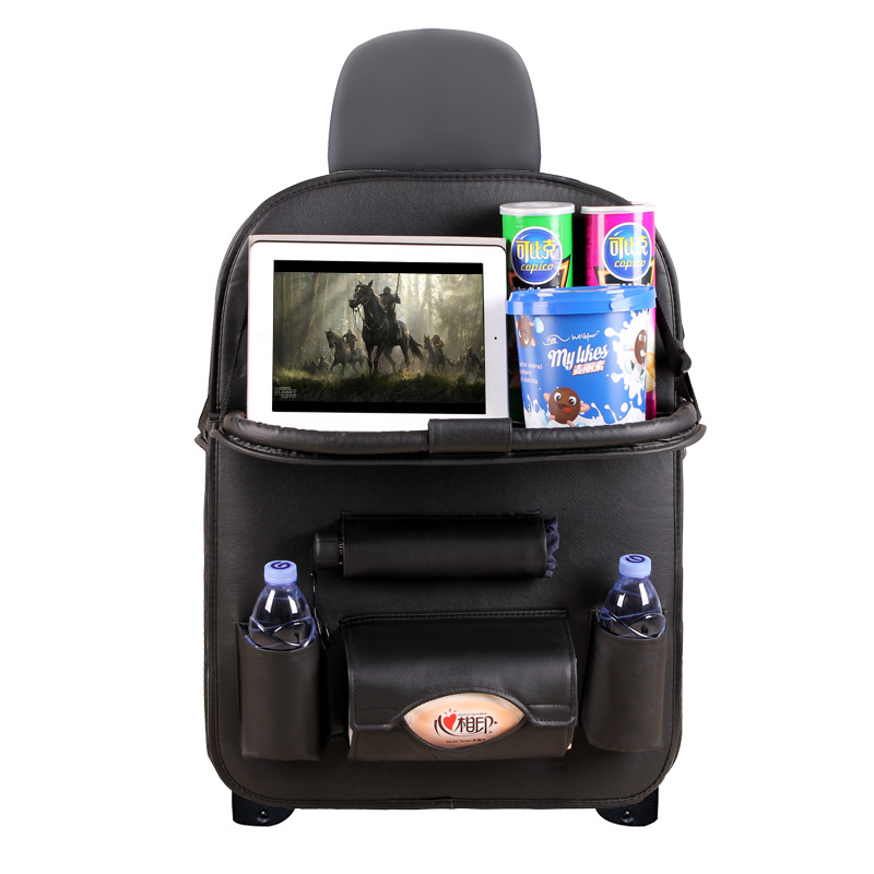 Asiento trasero del coche de cuero bolsa de almacenamiento Mesa de comedor de cuero bolsa de almacenamiento de coche