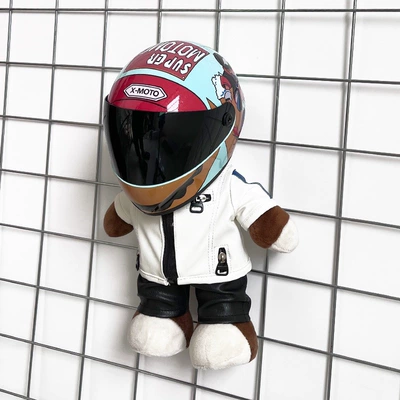 racing mechanic motorcycle travel: Motosiklet dəbilqələri - height-28cm-white-bearm-cool-marie-upgraded-internal-buckle