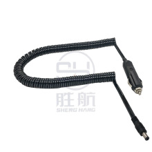 供應DC5521美式點煙器彈簧線 5525插頭音叉   24V汽車車充電源線