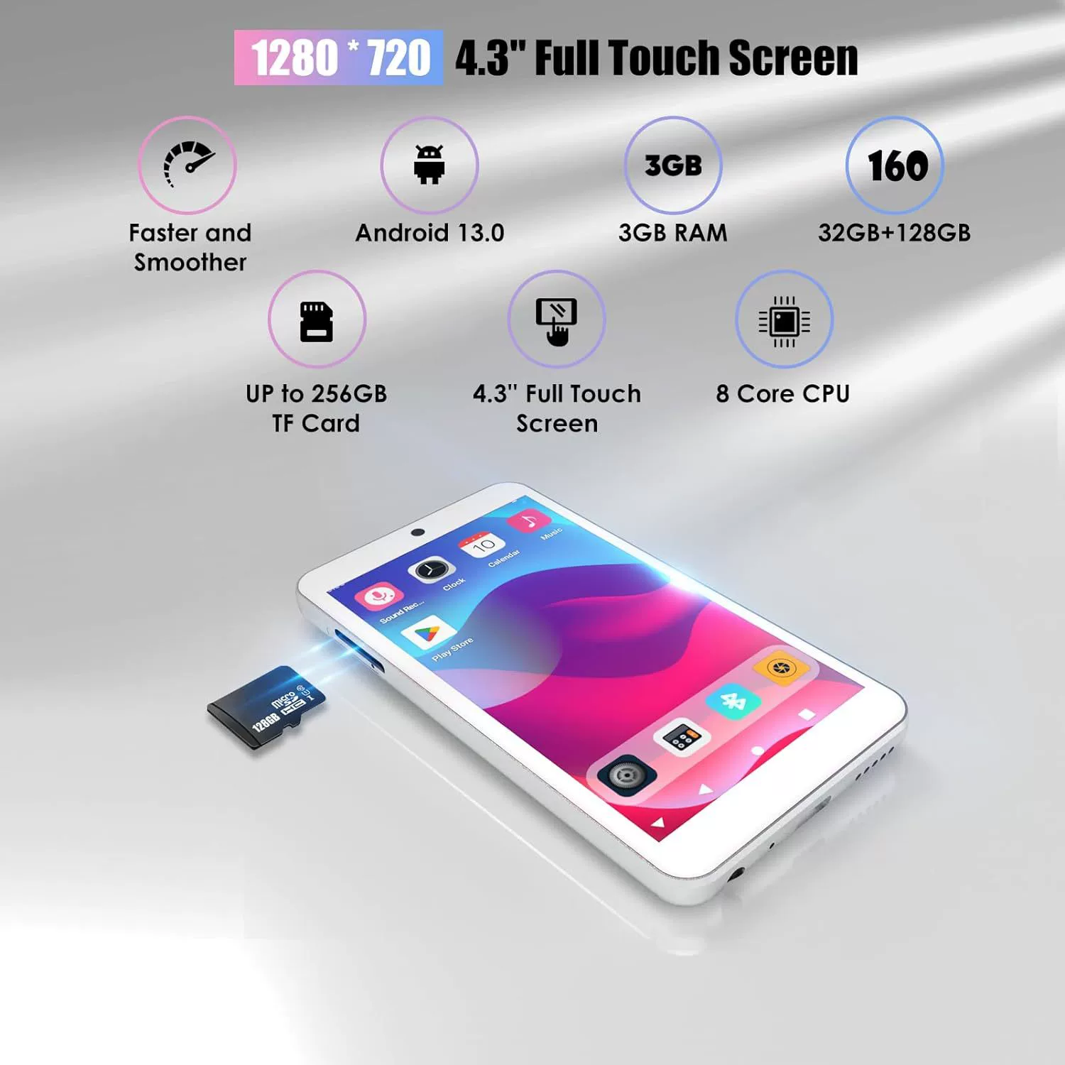 Музыкальный плеер для младших школьников, 4.3", MP3/MP4, Bluetooth