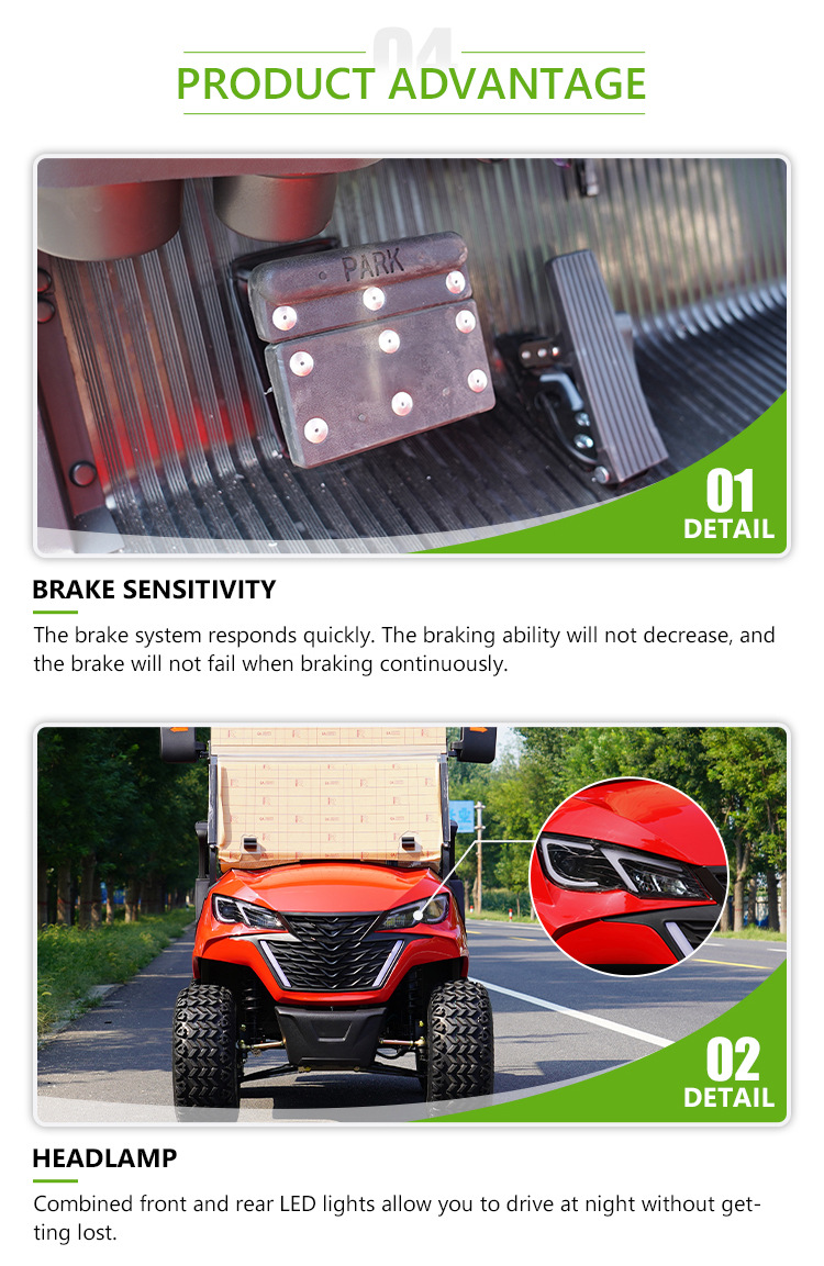 Customized Electric Off-Road Golf Cart, Scenic Area Hotel Sightseeing Shuttle Bus, 4-Seater and 8-Seater Golf Sightseeing Car