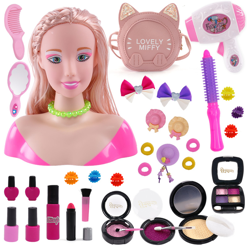 Amazon play House media-longitud traje de muñeca peine pelo puede hacer secador de pelo peluquería modelo de simulación de juguete al por mayor