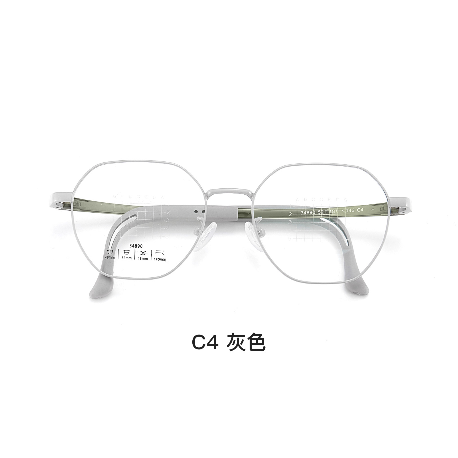 Prevención y control de miopía estudiantil ultraligera retro aleación multilateral de silicona marco de gafas gelatina esmerilado soporte nasal Danyang gafas