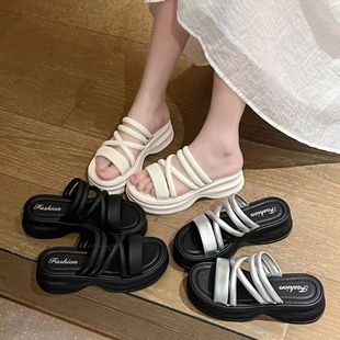 Sandals for Women's Summer Outer Wear New Thick-Soled Heightening Casual with Skirts Versatile Fashionable Seaside Beach Sandals