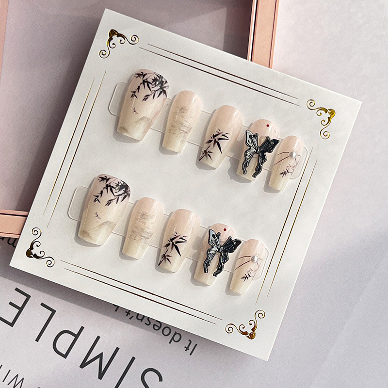 Nueva uñas de uñas de estilo nacional chino 30 piezas en caja