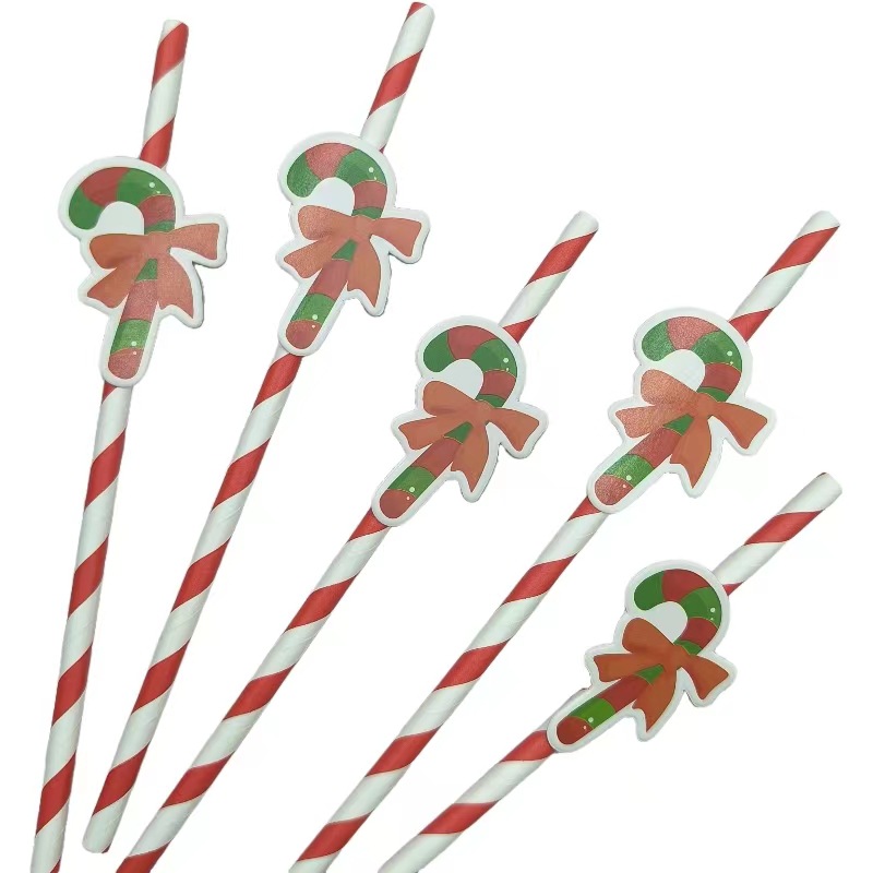 Papá Noel Papá Noel muñeco de nieve fiesta decoración postre pastel cóctel bebida paja image 4