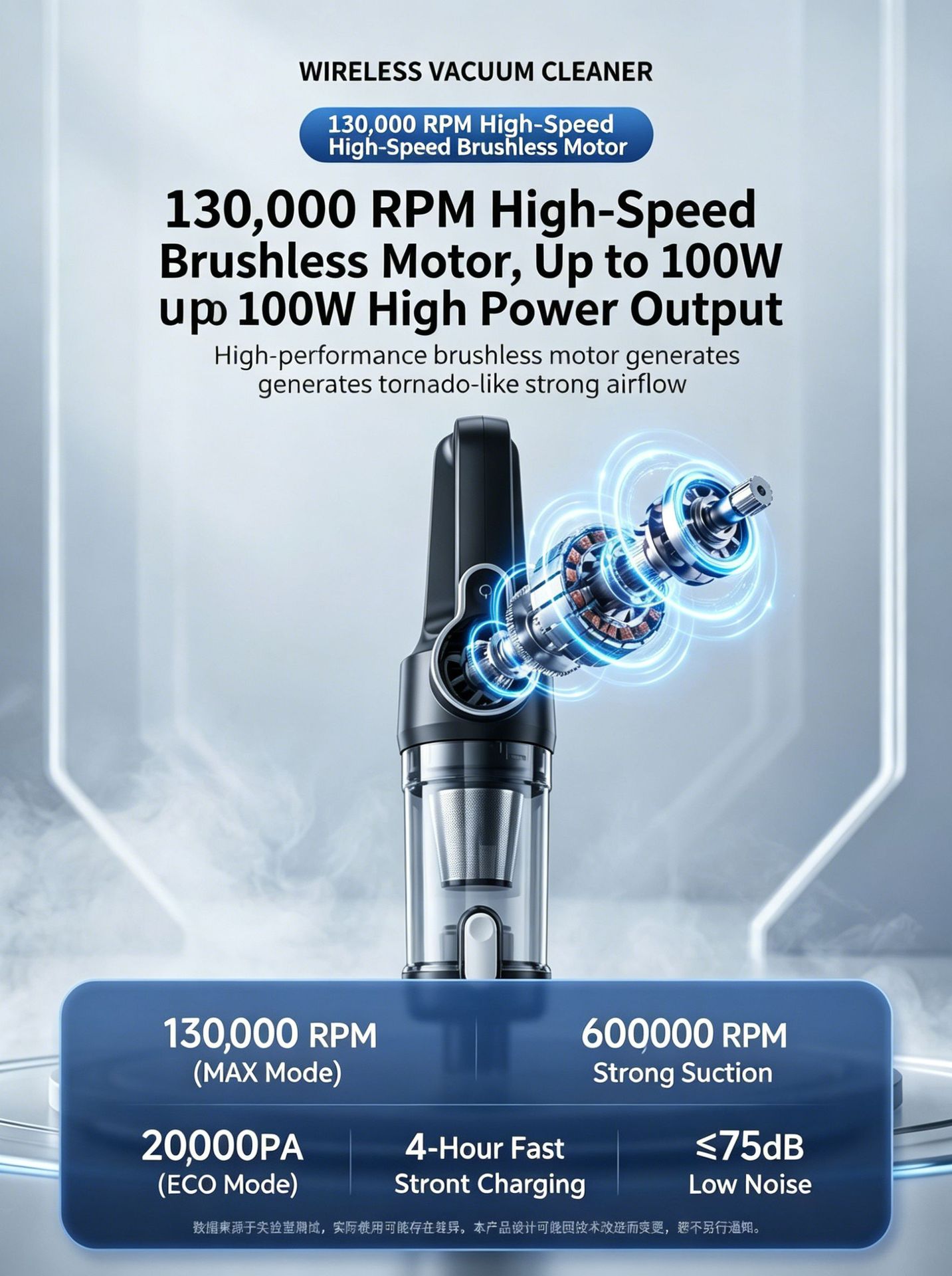 Car Vacuum Cleaner Car Wireless Charging Car Home Handheld 120W High Power Suction Wet and Dry Cross Border