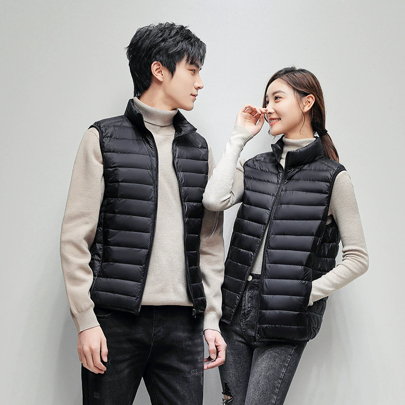 (Cross-border trading), light and thin vest with down for men and women, jacket, for beloved, feather stuffing
