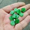 Relief dry green emerald iron dragon raw accessories jade film double happy tree leaf petal jade tube road with pearl lotus jade ring