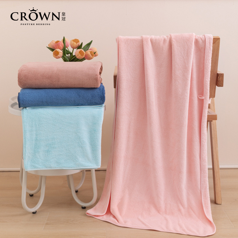 Crown Coral Velvet Bath Towel Absorbs Water, Does Not Shed Lint, Is Soft and Quick-Drying, Large Towel for Men and Women to Bathe and Wipe Hair 70*140cm