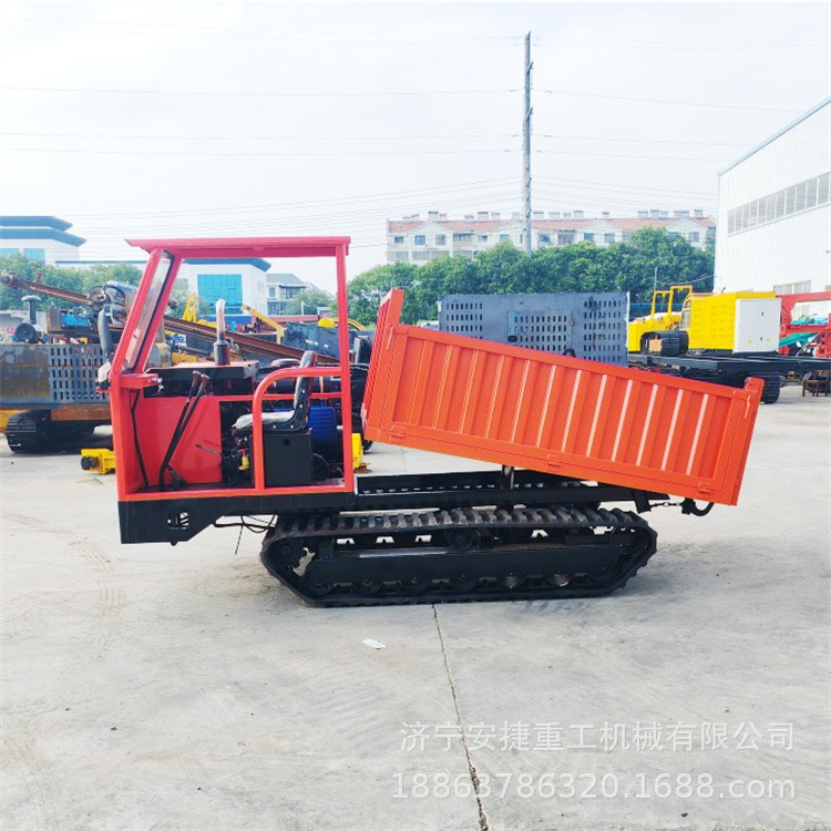 4吨履带运输车农用车 农田沼泽地小型运骑车 液压自卸履带爬山王