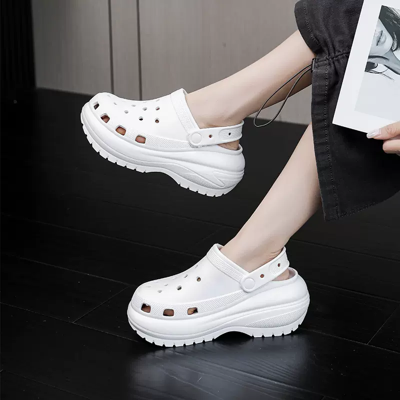 夏季EVA洞洞鞋女款厚底耐磨防滑防臭增高潮流Cross包头凉鞋女批发