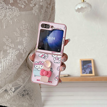 适用卡通猫咪galaxy zflip345手机壳三星6代折叠屏保护套指环扣
