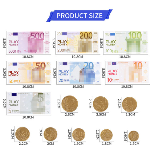 Amazon Simulated Euro Banknote Toys Bar Hard Event Stage Decoration Party Banknote Props Coin Game