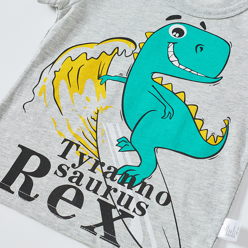 Ser Superior ropa de los niños del verano ropa de dibujos animados dinosaurios de manga corta Camiseta de los niños camisa de media manga corta de los niños