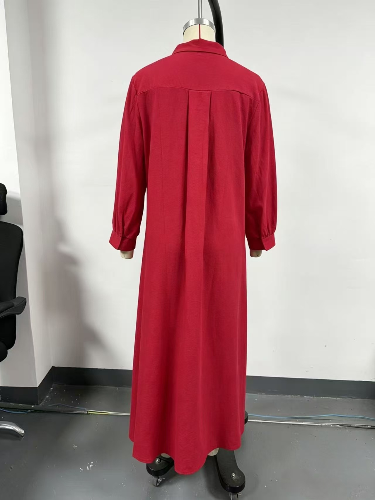Women's Clothing Fashionable Elegant Casual Button Down Collar Solid Color Long Shirt Dress For Women For Formal & Casual For Women_ecoleips.com