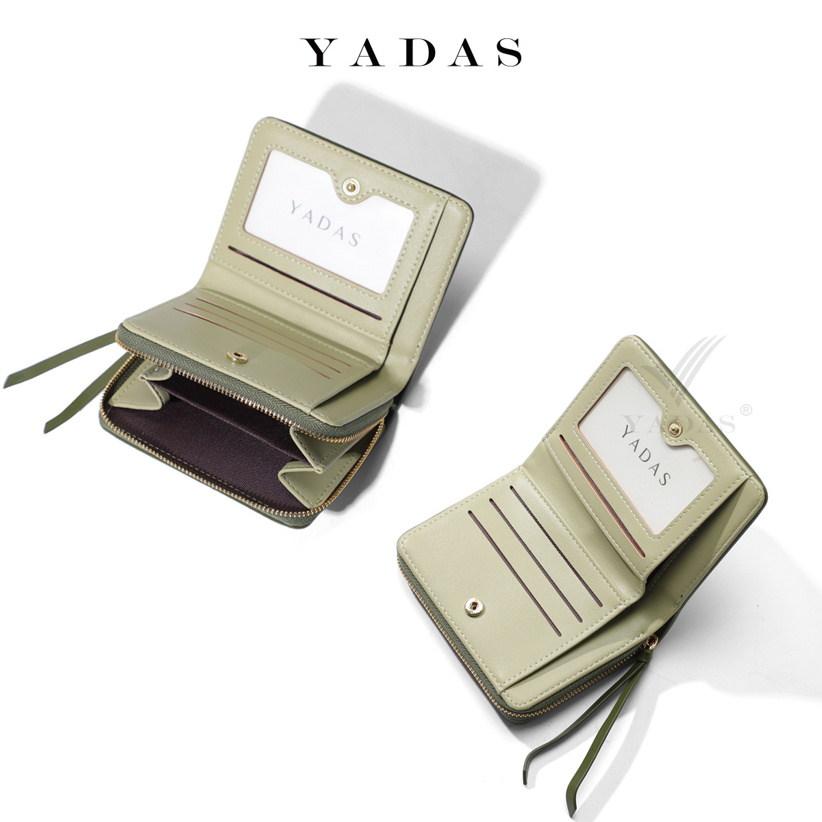YADAS diseño original dos veces bolso de tarjeta de billetera bolsa de identificación lindo corto multi-tarjeta