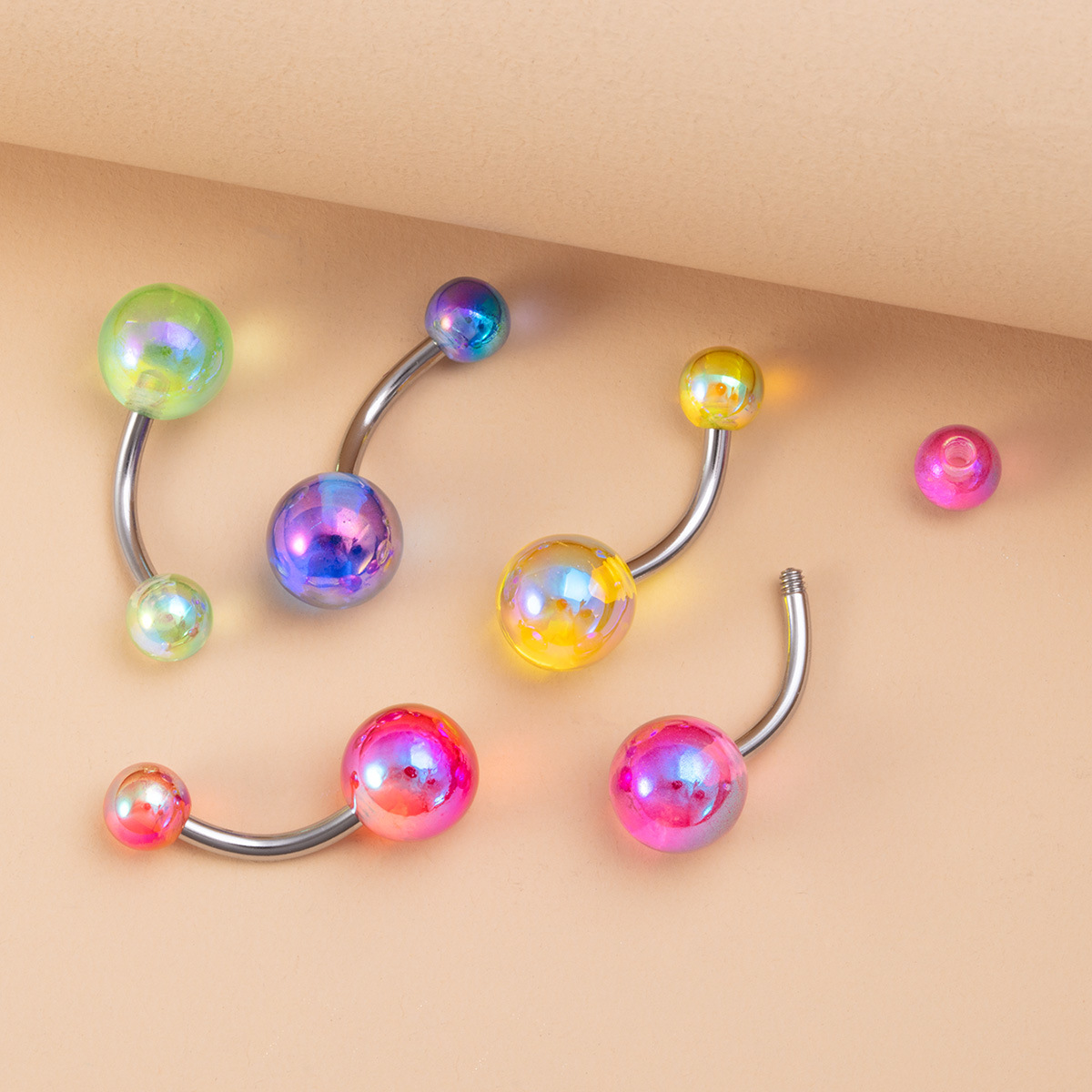 Colorful Acrylic Navel Rings Personalized Body Piercing Jewelry_voghion.com