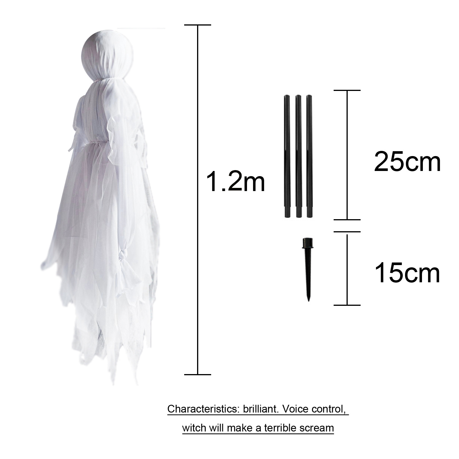 Cruzar la frontera de Halloween colorido luminoso tres Mano a Mano Bruja Blanca solo fantasma atmósfera diseño escena Decoración Accesorios