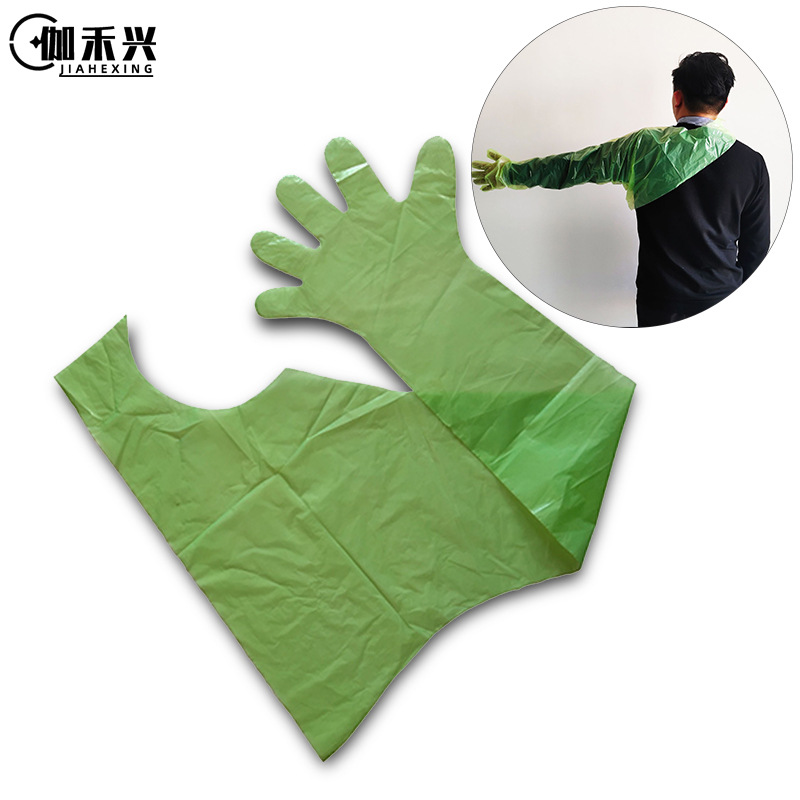 green PE Plastic disposable glove household clean Sweep glove disposable Long Arm glove supply