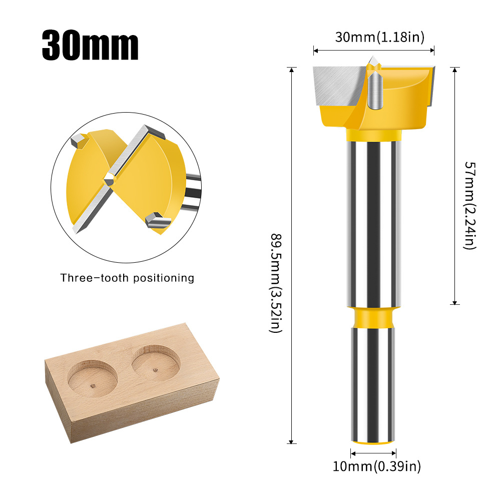Profesional madera agujero abridor 15-100mm mano taladro madera escariado bisagra aleación madera de plástico